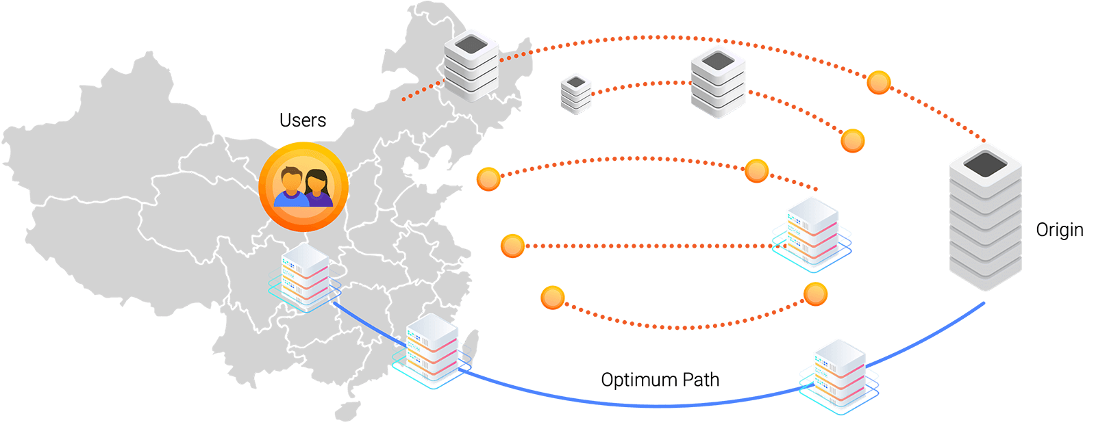 China Map with pins