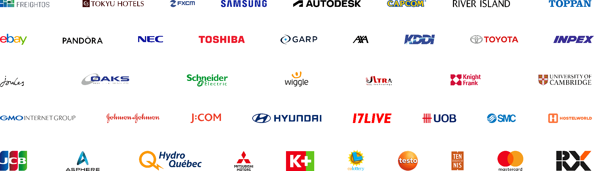 信任 CDNetworks 的公司徽标墙