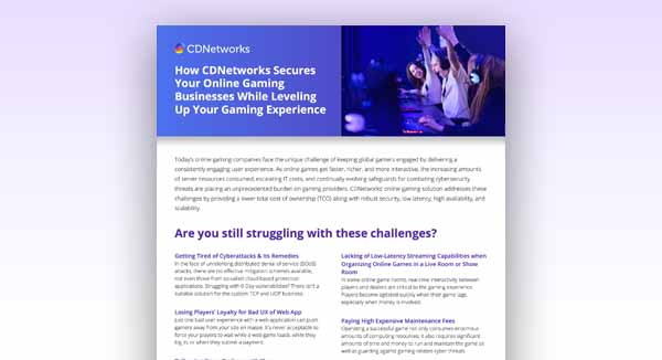 Online Gaming Solution - CDNetworks